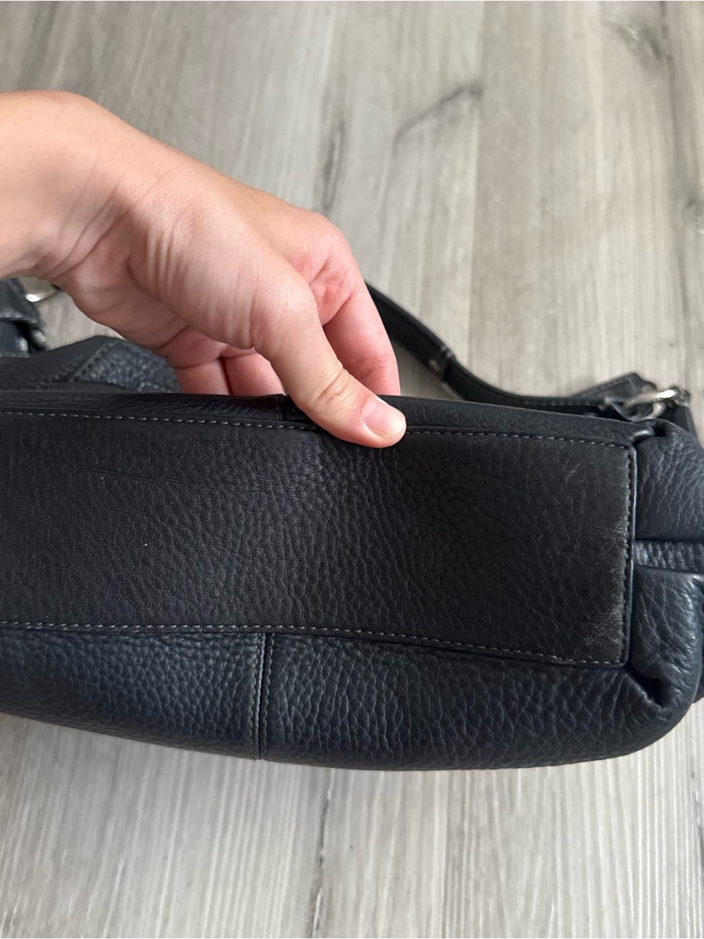 Coach Black Pebbled Leather Shoulder Hobo with Silver Hardware - Picture 3 of 5
